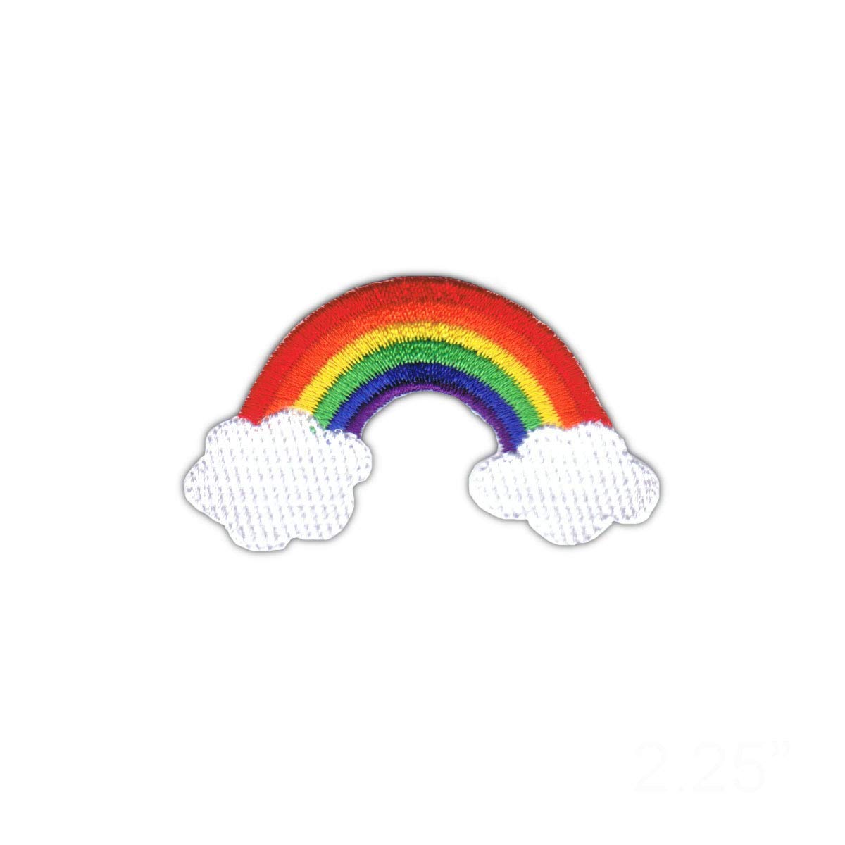 Rainbow & Clouds Iron-On Embroidered Patch - Vibrant Primary Colors with Reflective Thread | Perfect for Backpacks, Jeans & DIY Crafts