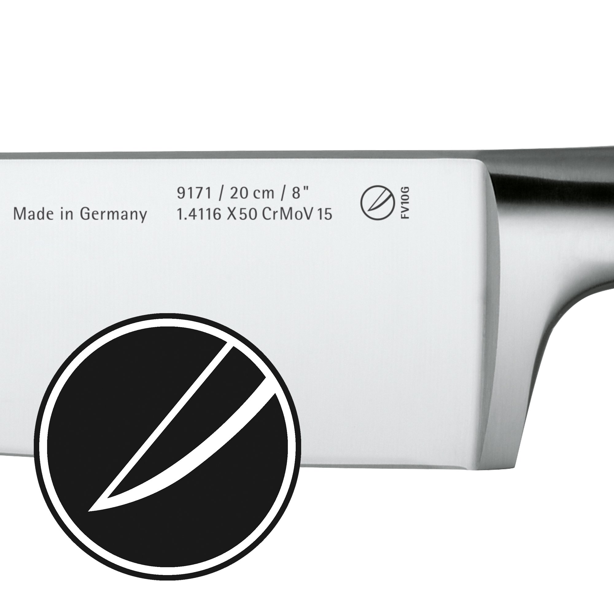 WMF 1895486032 Spitzenklasse Plus Chef's Knife 8-Inch Professional Kitchen Knife - High Carbon Stainless Steel Blade, Ergonomic Handle - Perfect for Chopping, Slicing, and Dicing Vegetables, Meat, and Herbs
