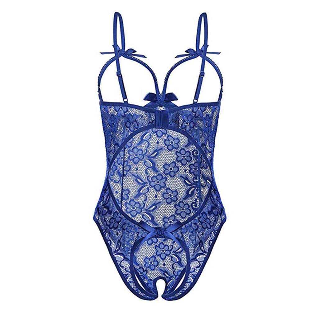 Vedolay Women's Sexy Lingerie Set - Floral Lace Babydoll Sleepwear with Low Back Cross Design for Date Night & Romantic Occasions
