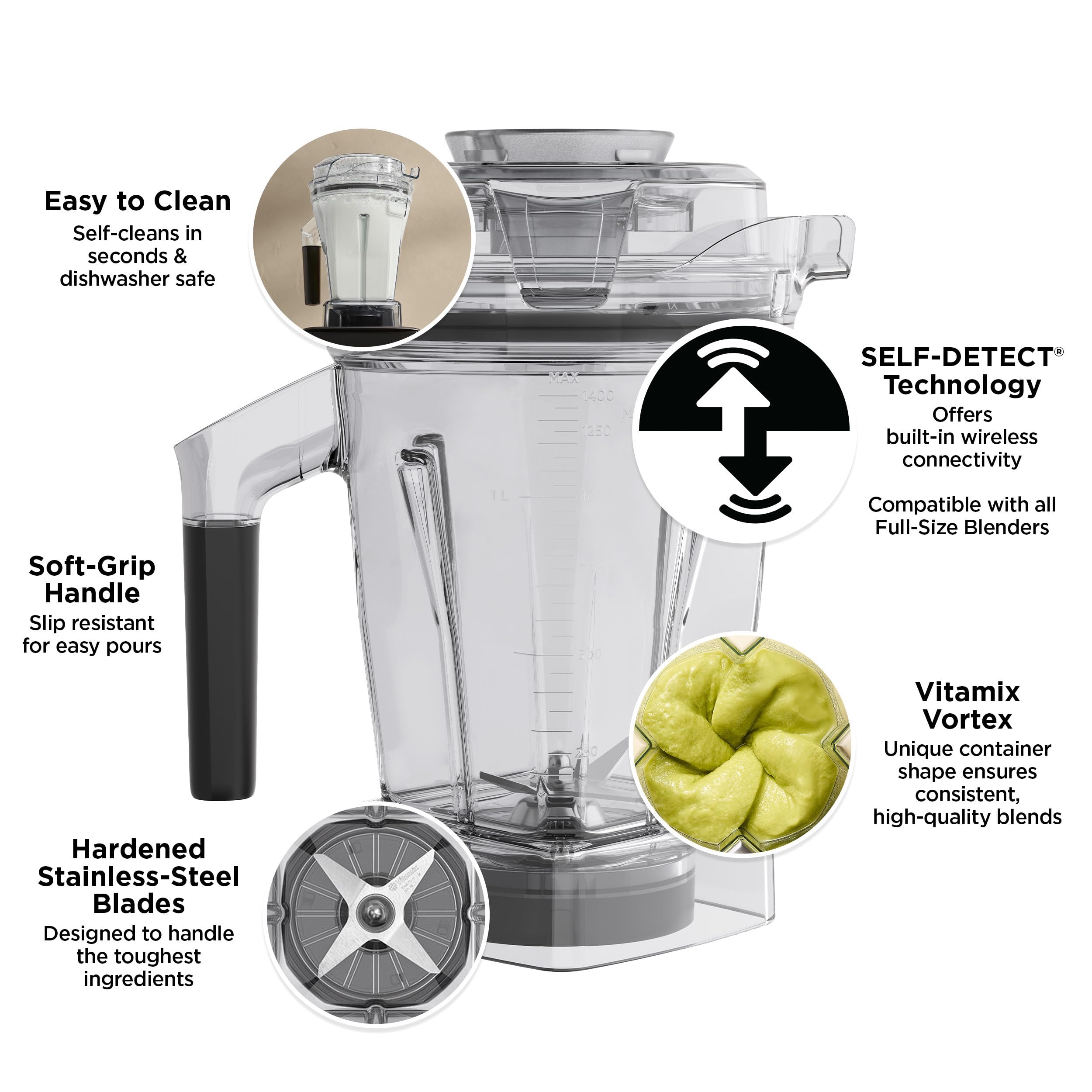 Vitamix 063852 Ascent Series 48 oz Blender Container - BPA-Free Clear Jar for Smoothies, Soups & Nut Butters - Perfect for Home Kitchens & Commercial Use