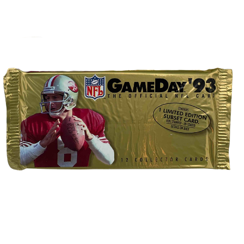 1993 Fleer GameDay Football Cards Unopened Pack - Vintage NFL Trading Cards for Collectors - Perfect for Sports Memorabilia Displays & Gift Giving