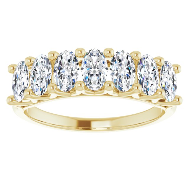 1.47 Carat Oval Cut Diamond Wedding Band - 7 Stone Split Shank Engagement Ring for Women, Bridal Jewelry, Anniversary Gift | Perfect for Proposals, Weddings & Special Occasions