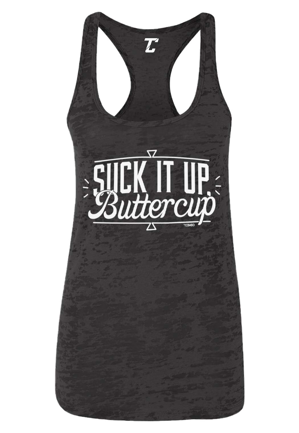 Suck It Up Buttercup - Women's Workout Tank Top for Gym & Fitness | Racerback Athletic Shirt for Running, Yoga & Active Lifestyle