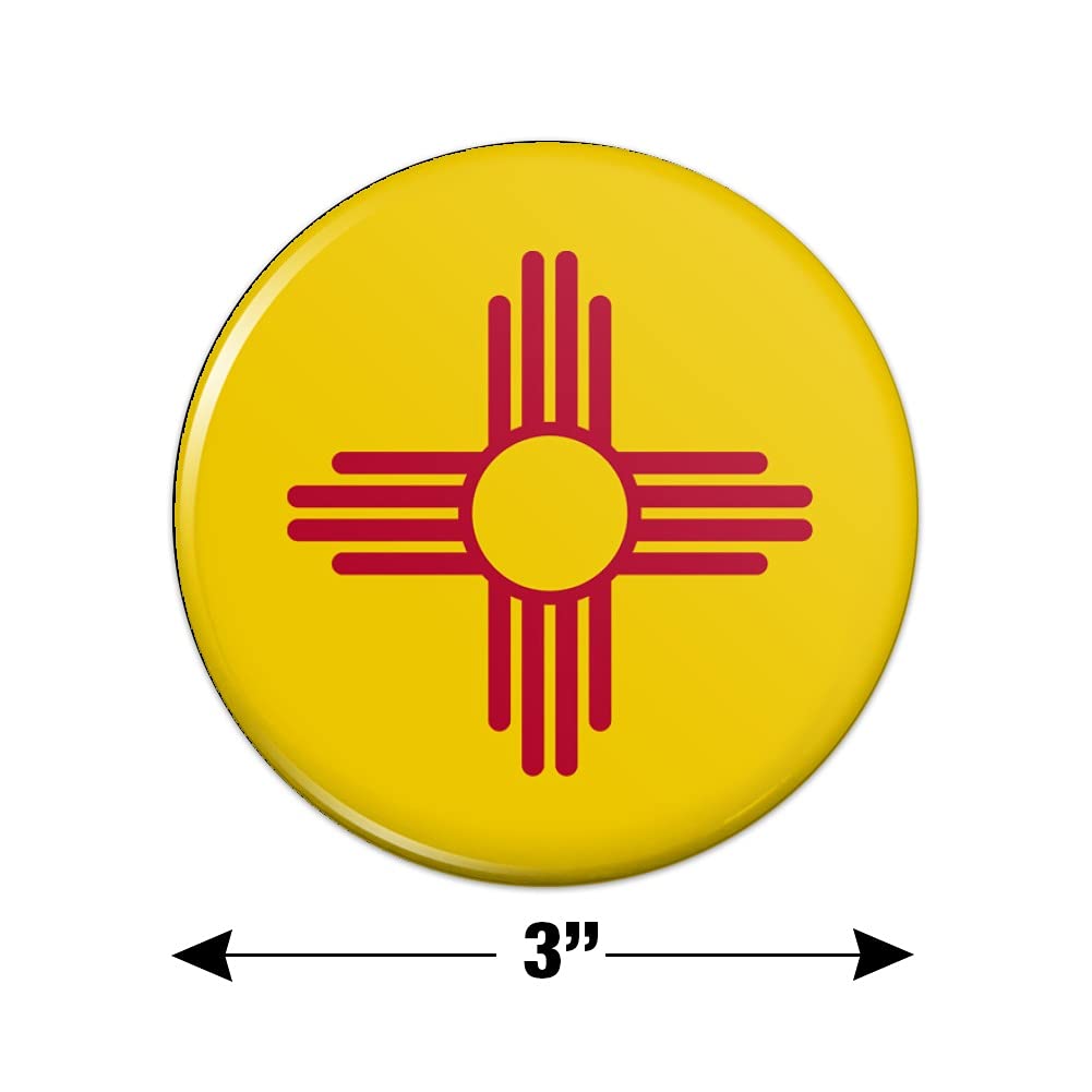 New Mexico State Flag Fridge Magnet - Strong Magnetic Kitchen Refrigerator Decor for Home, Office, Locker (Perfect for Displaying State Pride, Organizing Notes & Photos)