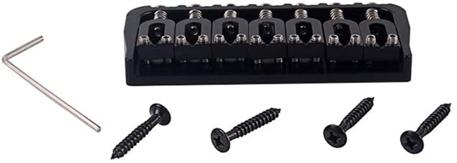 7 String Electric Guitar Bridge - Heavy Duty Metal Hardtail Saddle Replacement Part | Perfect for Guitar Upgrades & Repairs | Ideal for Rock, Metal & Studio Performances