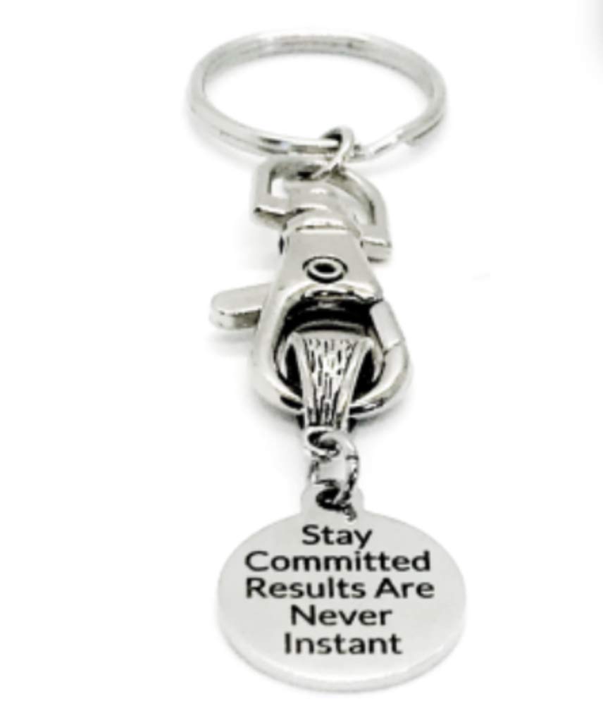 Motivational Keychain Gift for Weight Loss & Business Goals - Stay Committed & Achieve Results - Perfect for Fitness Enthusiasts & Entrepreneurs