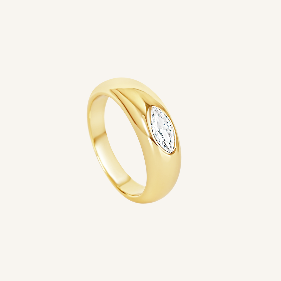 Exquisite Louvre Marquise Ring - Vintage Inspired Elegant Jewelry for Women | Perfect for Weddings, Anniversaries & Special Occasions