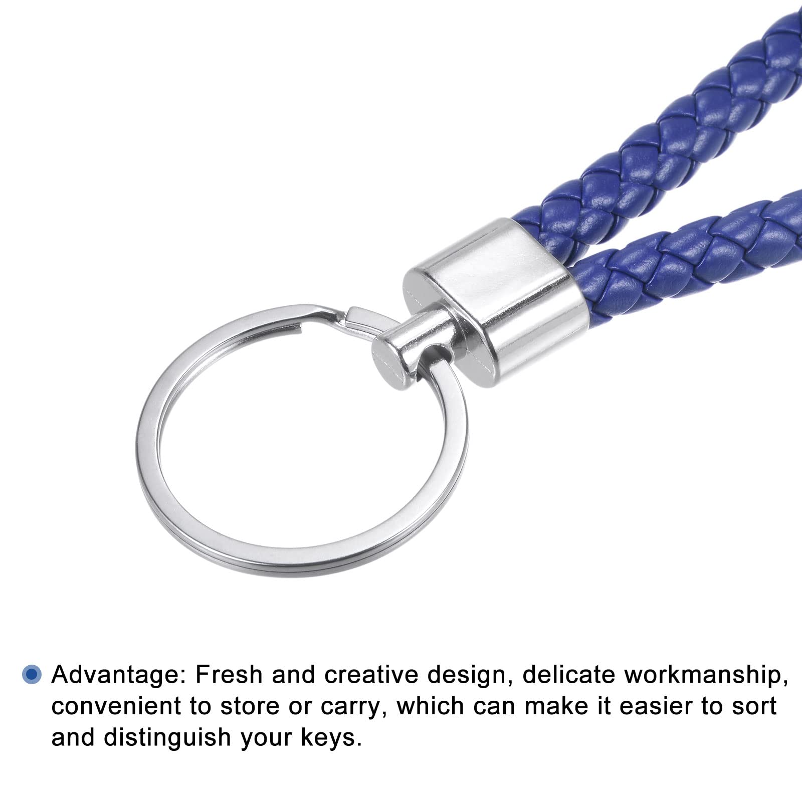 PATIKIL Braided Leather Keychain - Durable Woven Key Ring with Stylish Lanyard Strap for Keys, Bag, Wallet | Perfect for Home, Office, Travel & Gift Giving