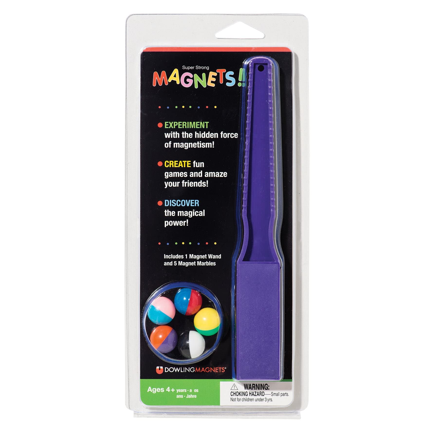 Dowling Magnets Magnetic Wand and Marbles Set - STEM Educational Toys for Kids (Colors Vary) | Science Experiments, Classroom Activities & Sensory Play