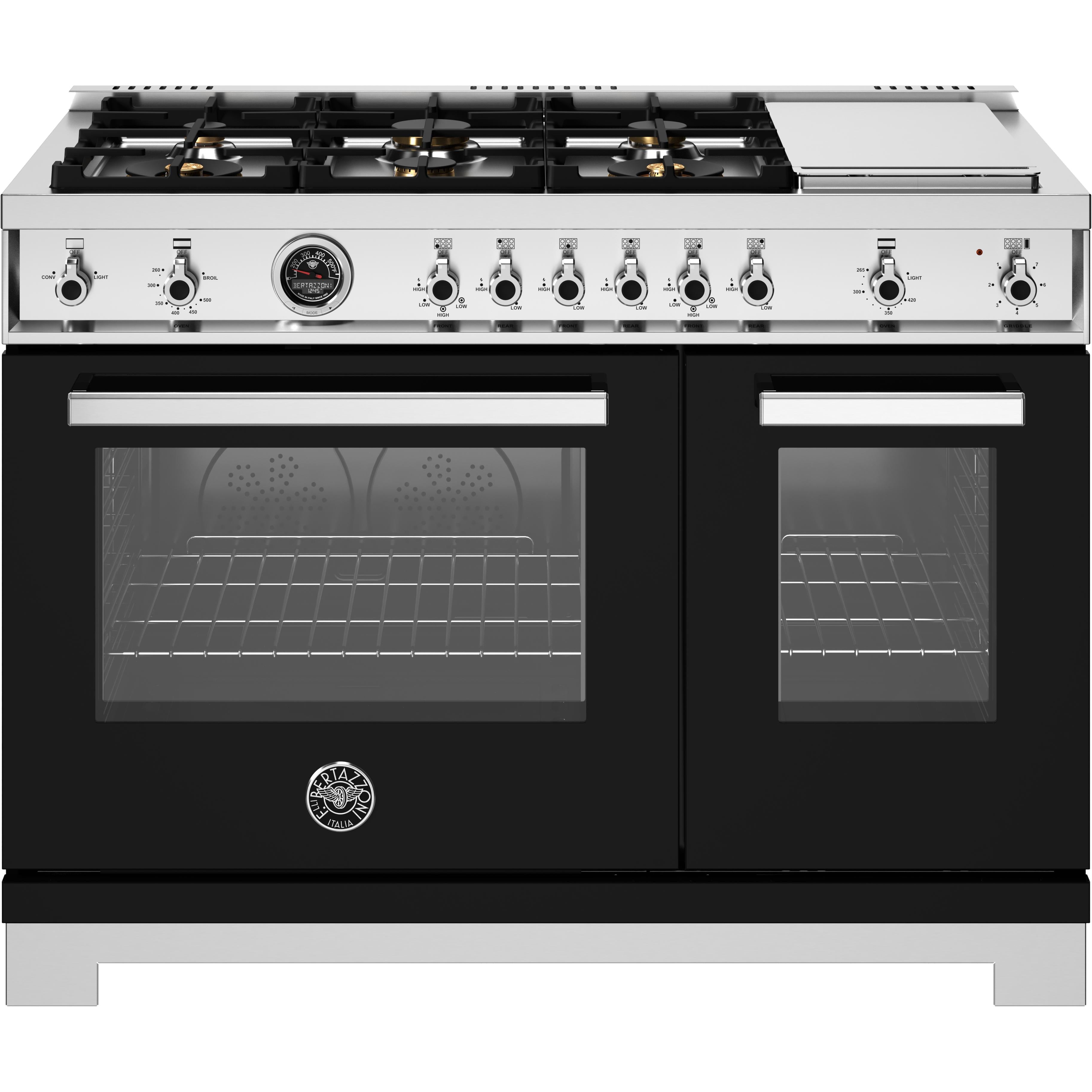 Bertazzoni PRO486BTFGMNET 48-Inch Freestanding Gas Range - Professional Grade Stainless Steel Oven for Home Chefs & Gourmet Cooking