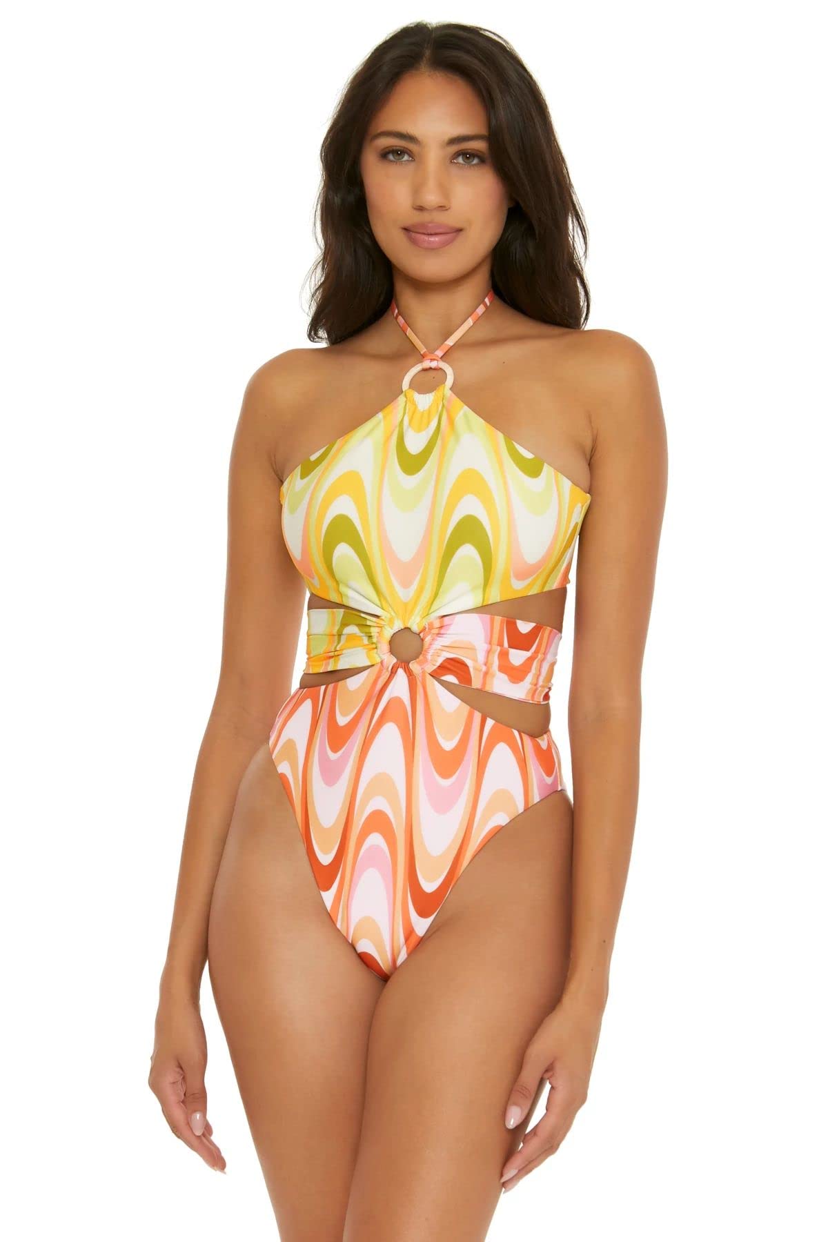 BECCA Whirlpool Margot High Neck One-Piece Swimsuit - Sexy Monokini Bathing Suit for Women, Perfect for Beach Vacations, Pool Parties & Summer Getaways