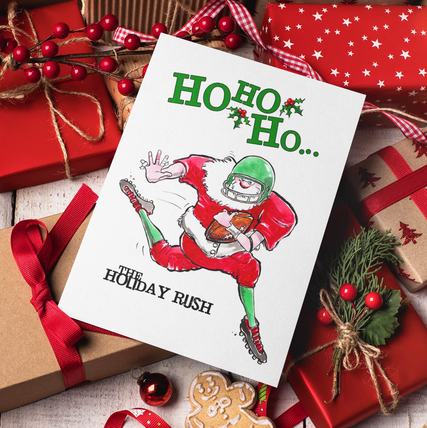 3-Pack Football Christmas Greeting Cards - 