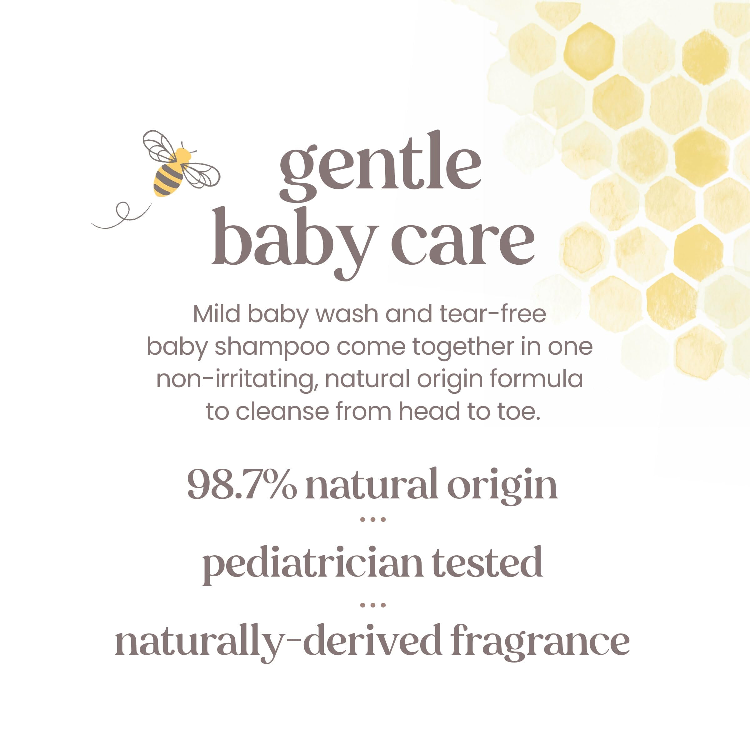 Burt's Bees Baby Shampoo & Body Wash - Tear Free, 98% Natural, Original Scent, 12 Oz (Pack of 3) - Gentle Cleansing for Newborns & Toddlers - Bath Time & Daily Care Essential
