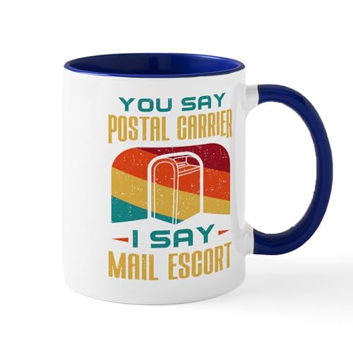 White/Navy Inside - Postal Worker Funny Mailman Saying Deliver Ma Mugs