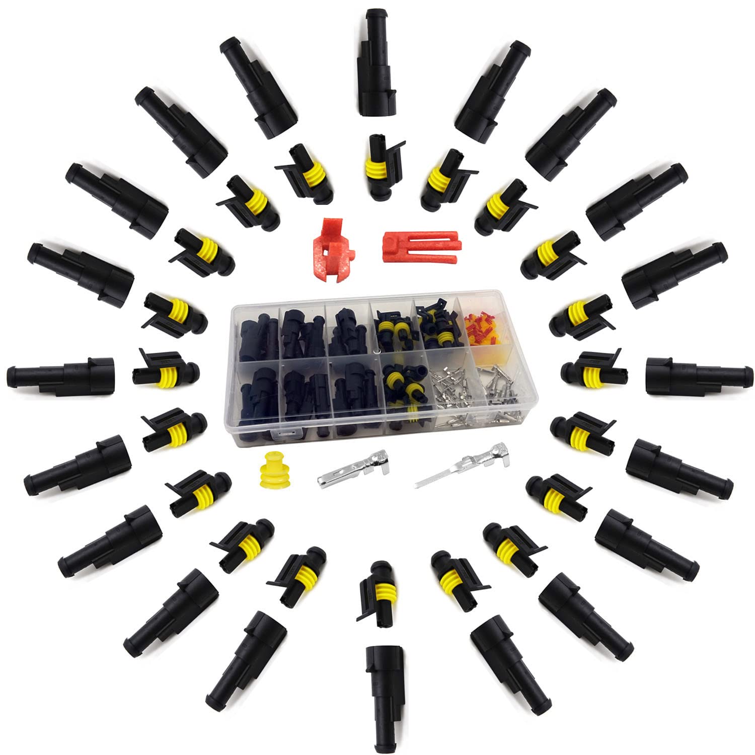 20 Pcs 1 Pin Automotive Electrical Connectors - Quick Connect Waterproof Wire Terminals for Car, Truck, Boat & RV Wiring - DIY Electrical Repairs & Custom Installations