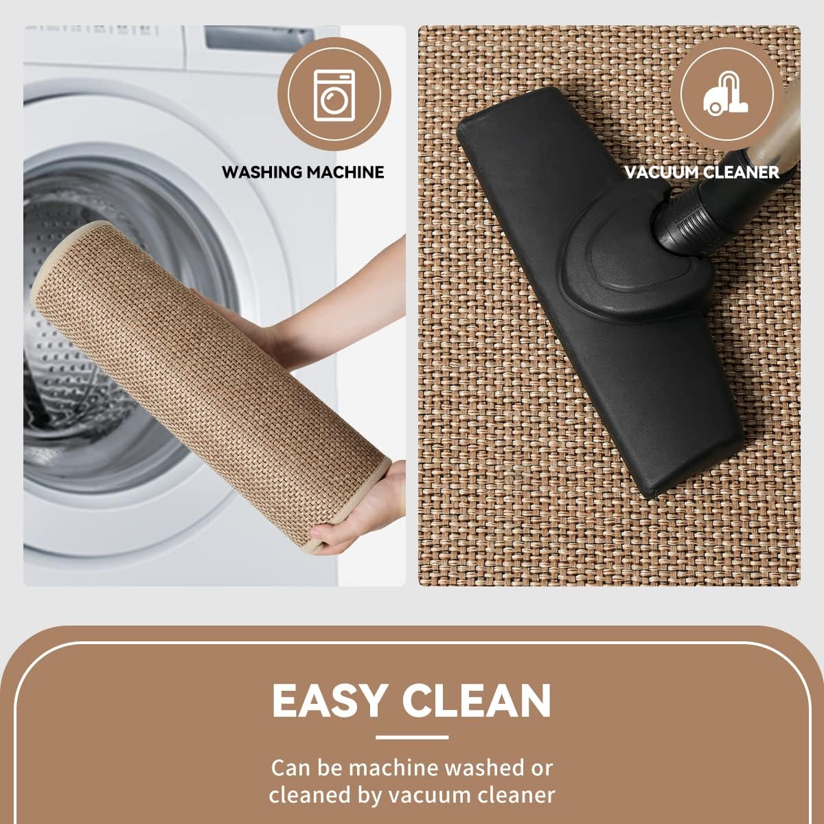 Non-Slip Washable Kitchen Rugs with Natural Rubber Backing - 17