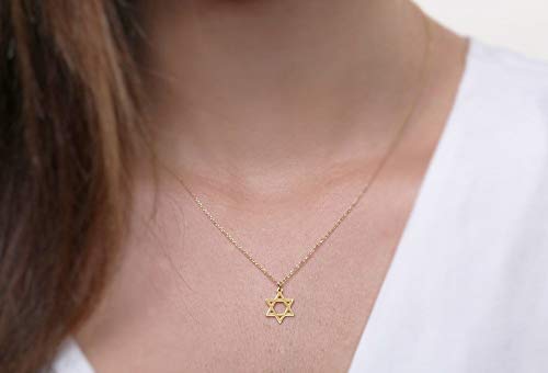 Elegant Solid Gold Star of David Necklace - 9K, 14K & 18K Jewish Pendant Charm | Unisex Magen David Jewelry | Perfect for Hanukkah Gifts, Bar Mitzvah & Jewish Celebrations