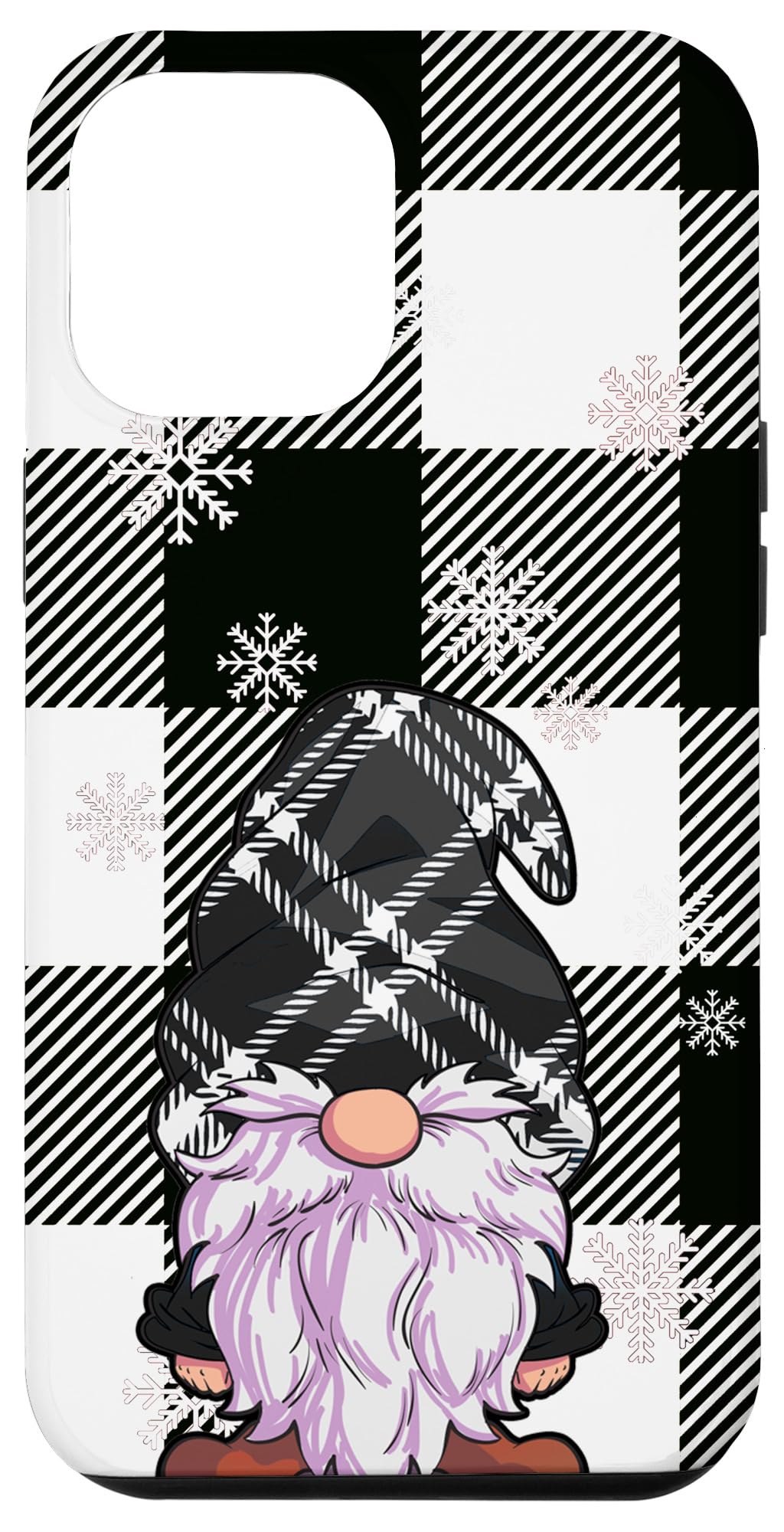 iPhone 12 Pro Max Christmas Phone Case - Buffalo Plaid Snowflake Gnome Design | Holiday Gift & Winter Protection for iPhone 12 Pro Max | Perfect for Christmas Parties, Snow Days & Festive Gatherings