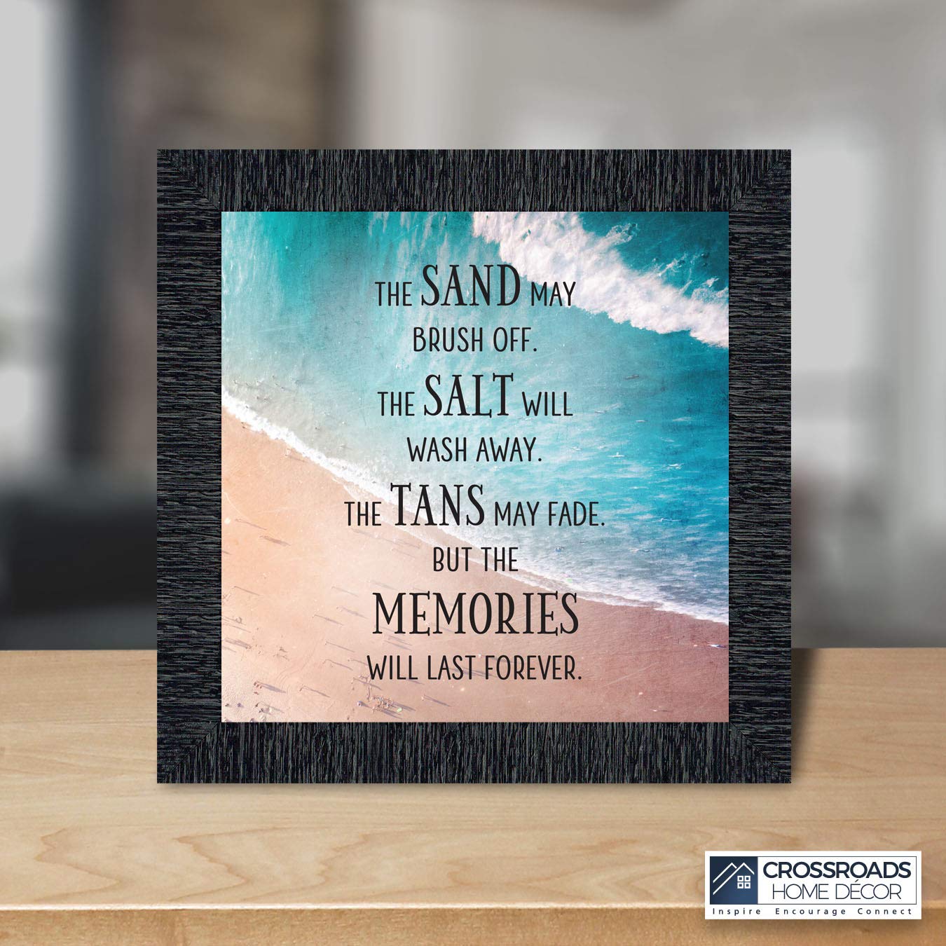Memories Last Forever 10x10 Picture Frame - Ocean Themed Home Décor for Family Vacation Photos | Perfect for Beach House, Living Room & Gift Giving