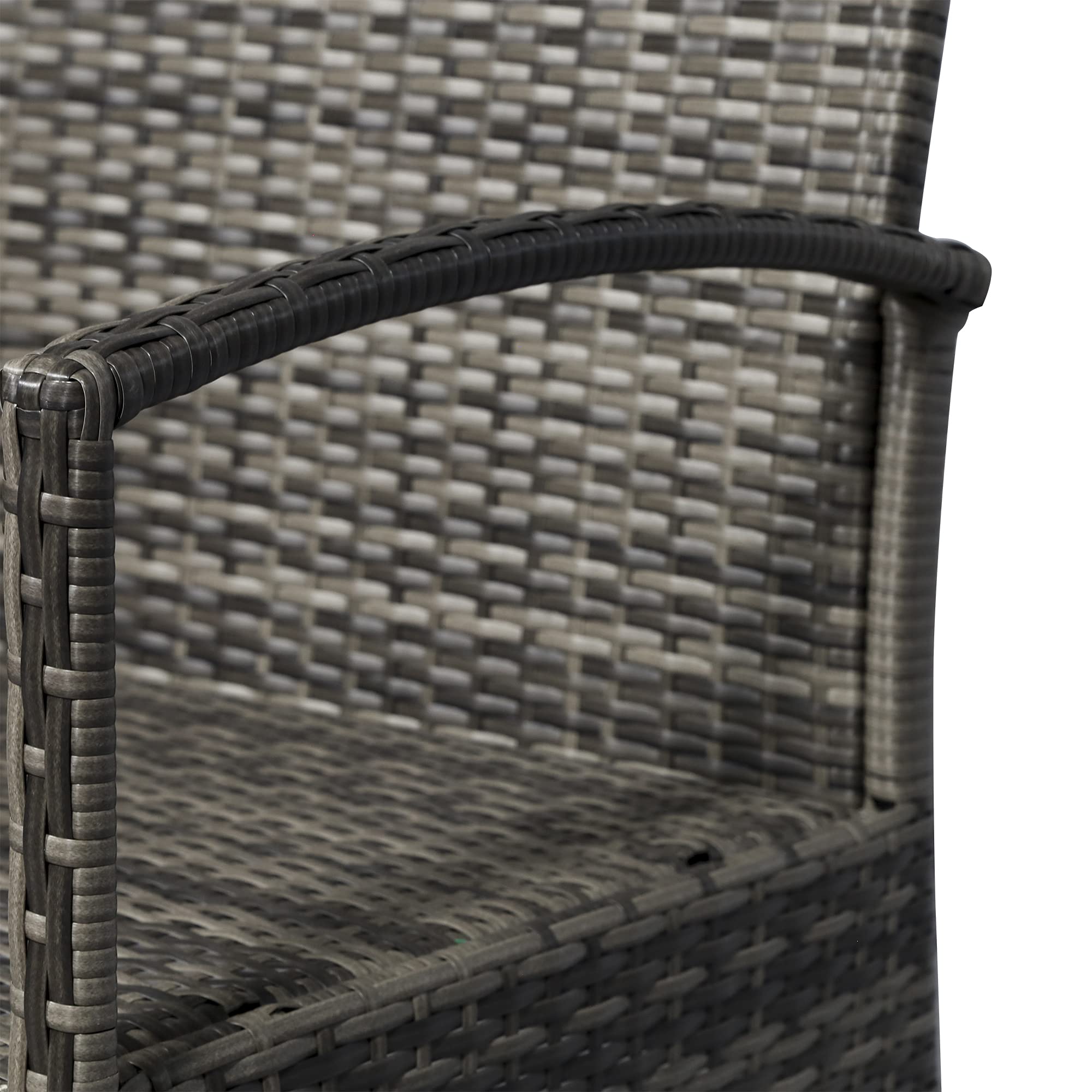 Outsunny 4-Piece PE Wicker Patio Furniture Set - Indoor/Outdoor Conversation Set with Chairs, Loveseat Sofa, Cushions & Glass Table - Light Gray - Perfect for Backyard, Sunroom, Poolside & Garden Relaxation