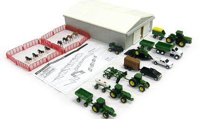 John Deere 70-Piece Mini Farm Vehicle Toy Set - Realistic Tractor & Farm Equipment Playset for Kids - Educational & Imaginative Play for Boys & Girls - Perfect for Farm-Themed Birthday Gifts & Pretend Play