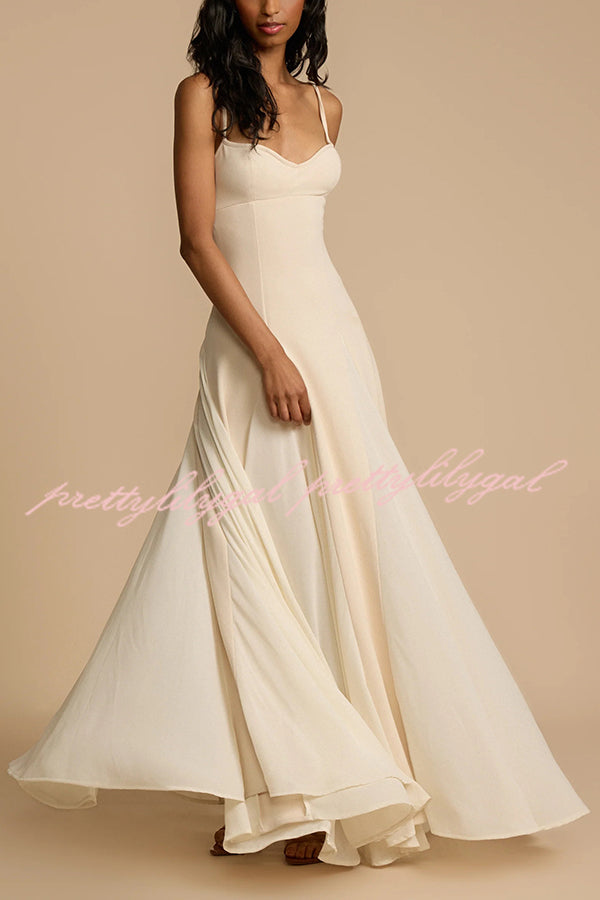 Timeless Elegance Panelled Tulle A-Line Slip Maxi Dress - Perfect for Weddings, Parties & Special Occasions