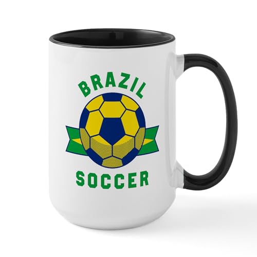 White/Black Inside - Brazil Soccer Mugs
