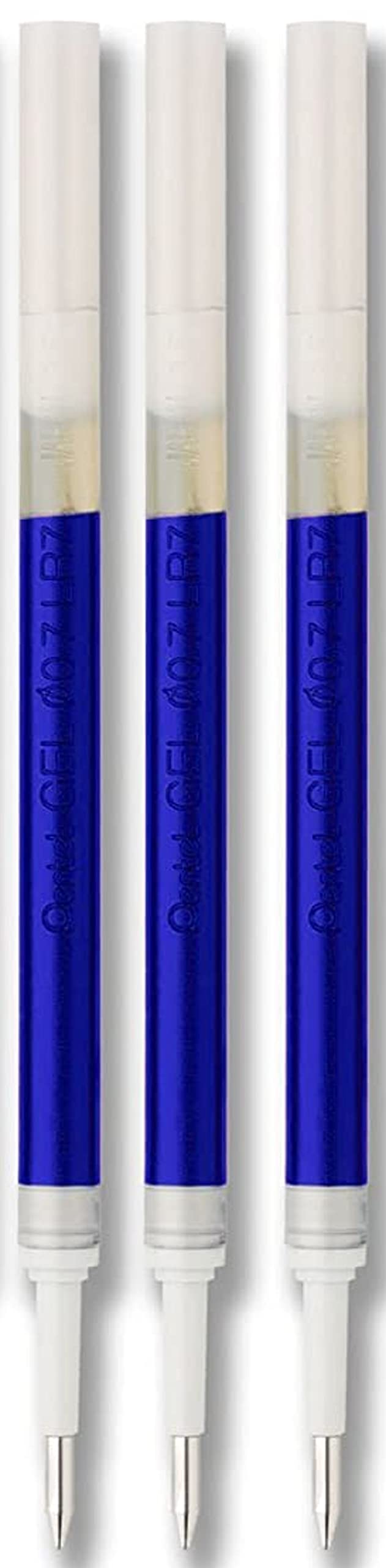 Pentel Energel 0.7mm Metal Tip Liquid Gel Pens - 5 Pack Blue RTX Deluxe Pens with 3 Refills - Smooth Writing for Office, School & Note Taking