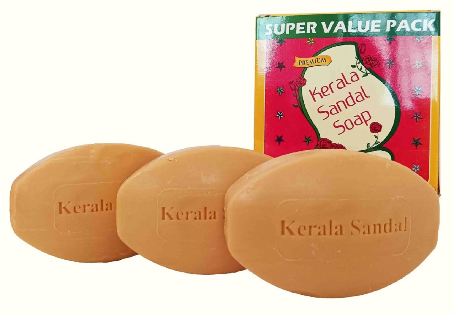 Kerala Sandal Soap Value Pack - 3 x 125g Natural Ayurvedic Soap Bars for Glowing Skin | Perfect for Daily Cleansing, Aromatherapy & Gift Sets