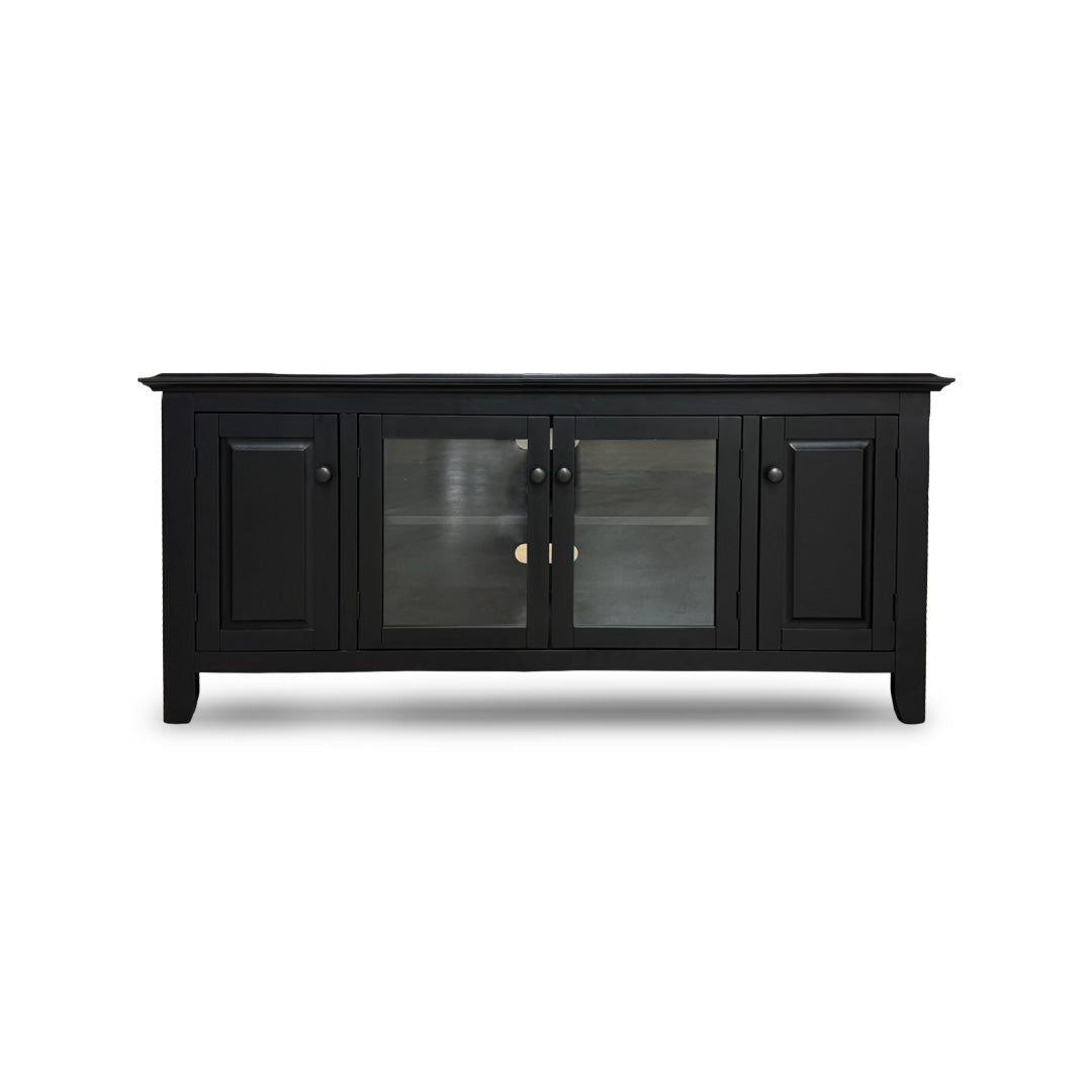 Modern Pembroke TV Stand in Black - Stylish Entertainment Center for Living Room, Bedroom, or Home Theater