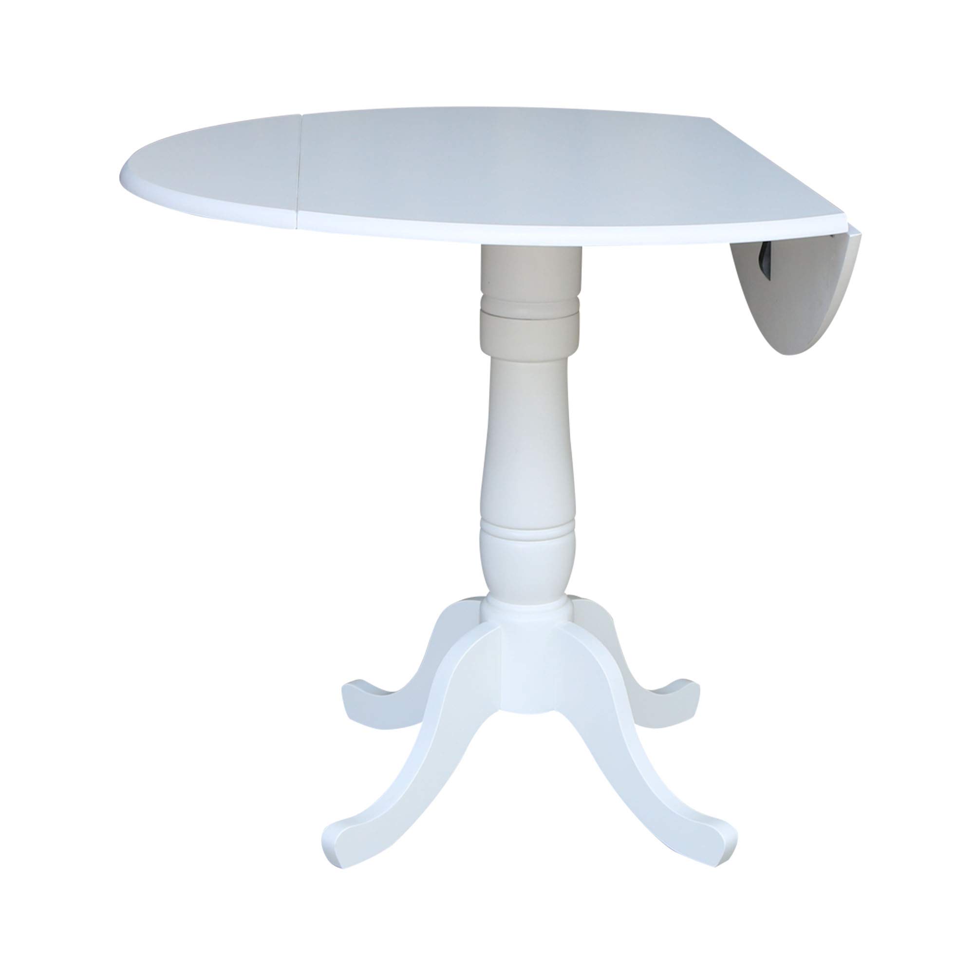 International Concepts 42-inch Round Dual Drop Leaf Pedestal Dining Table, 35.5
