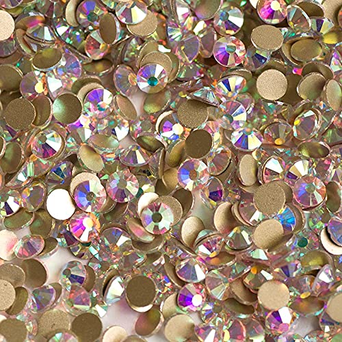 NVTHINH YANRUO 2058NoHF SS3-SS50 Crystal AB Flatback Rhinestones - 1440pcs SS6 Non HotFix Nail Art & Clothing Decorations - Perfect for DIY Crafts, Costume Design, and Fashion Accessories
