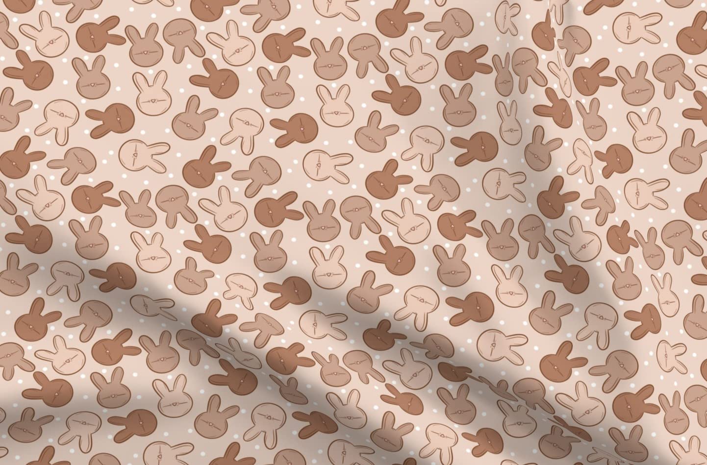 Boho Easter Bunny Gender Neutral Printed Organic Cotton Sateen Fabric by The Yard - Spoonflower Fabric for Sewing, Quilting, Apparel & Home Decor | Perfect for DIY Easter Crafts, Baby Clothes & Boho Home Decor