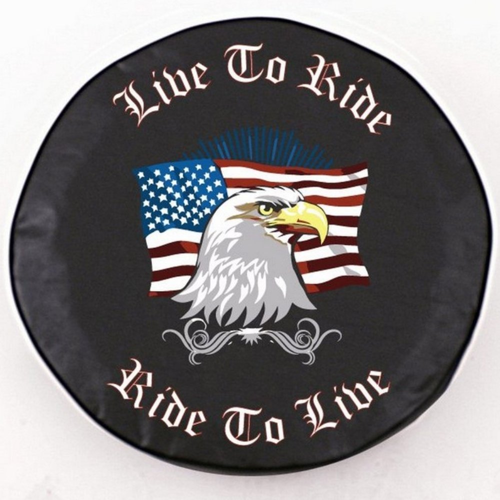 Holland Bar Stool Co. 31.25 x 11 Inch Motorcycle Tire Cover - Durable 'Live to Ride' Design for Harley, Cruiser & Chopper Bikes - Perfect for Outdoor Storage & Travel Protection
