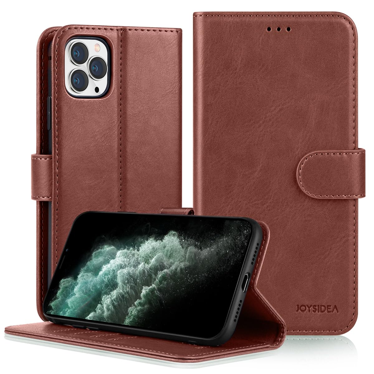 JOYSIDEA iPhone 11 Pro Max Wallet Case - Premium PU Leather Magnetic Flip Folio Cover with Credit Card Slots, Kickstand & Shockproof Protection for iPhone 11 Pro Max 6.5