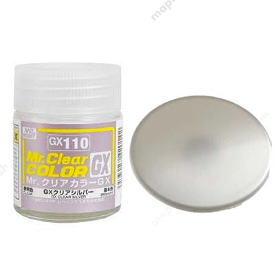 Mr. Color GX Clear Silver Metallic Paint - High Gloss Finish for Model Kits, Miniatures & DIY Crafts - Perfect for Airbrushing and Hand Painting
