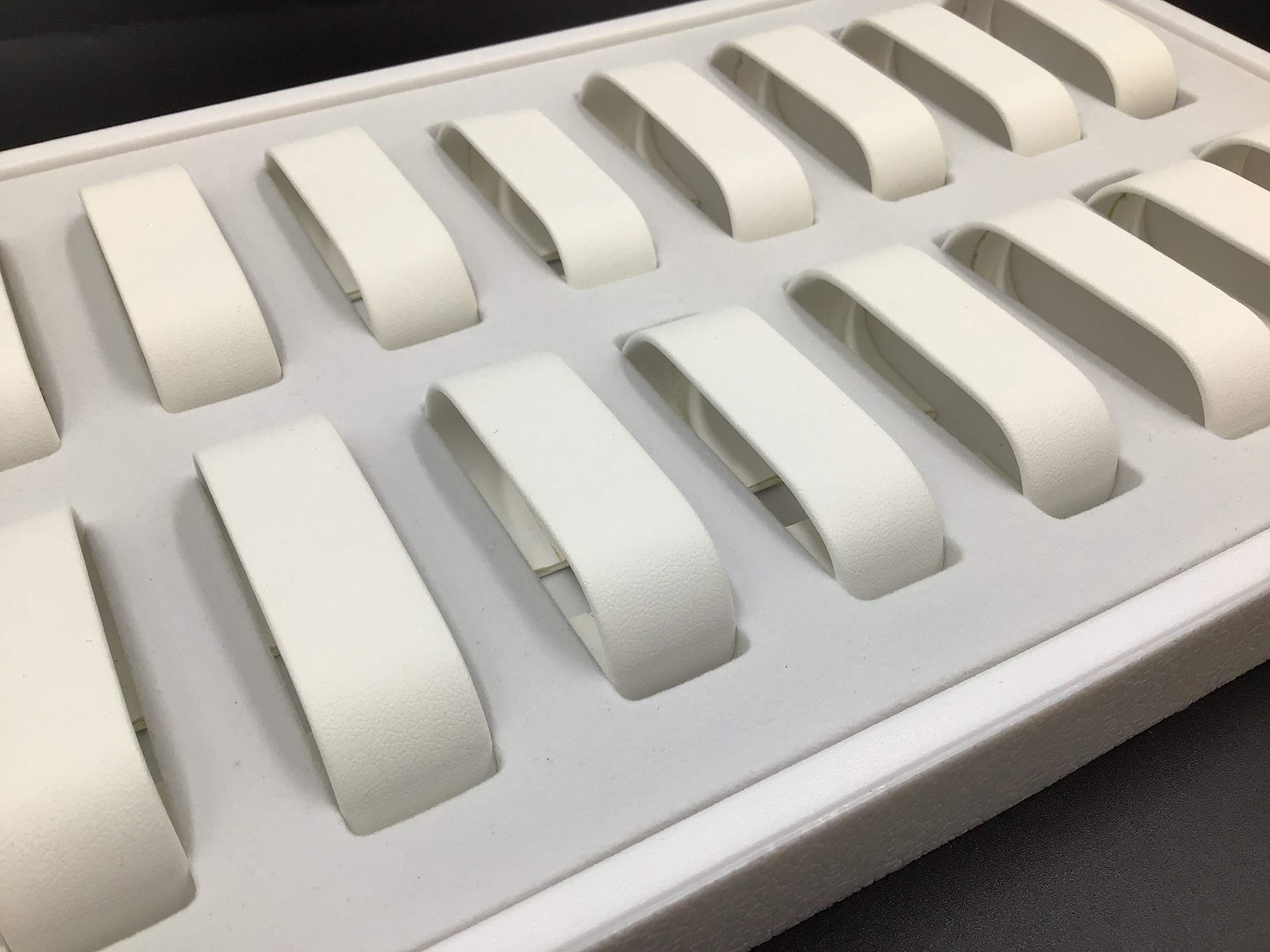 18 Slot Watch & Bangle Display Tray - Ethereal White Jewelry Organizer with Removable Leatherette Collars - Perfect for Retail Stores, Home Storage, Travel & Jewelry Display - N'icePackaging