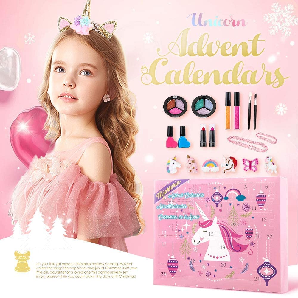 MJartoria 2024 Makeup Advent Calendar - Beauty Lipstick & Butterfly Jewelry Gifts for Women & Teens - Perfect for Christmas & Birthdays