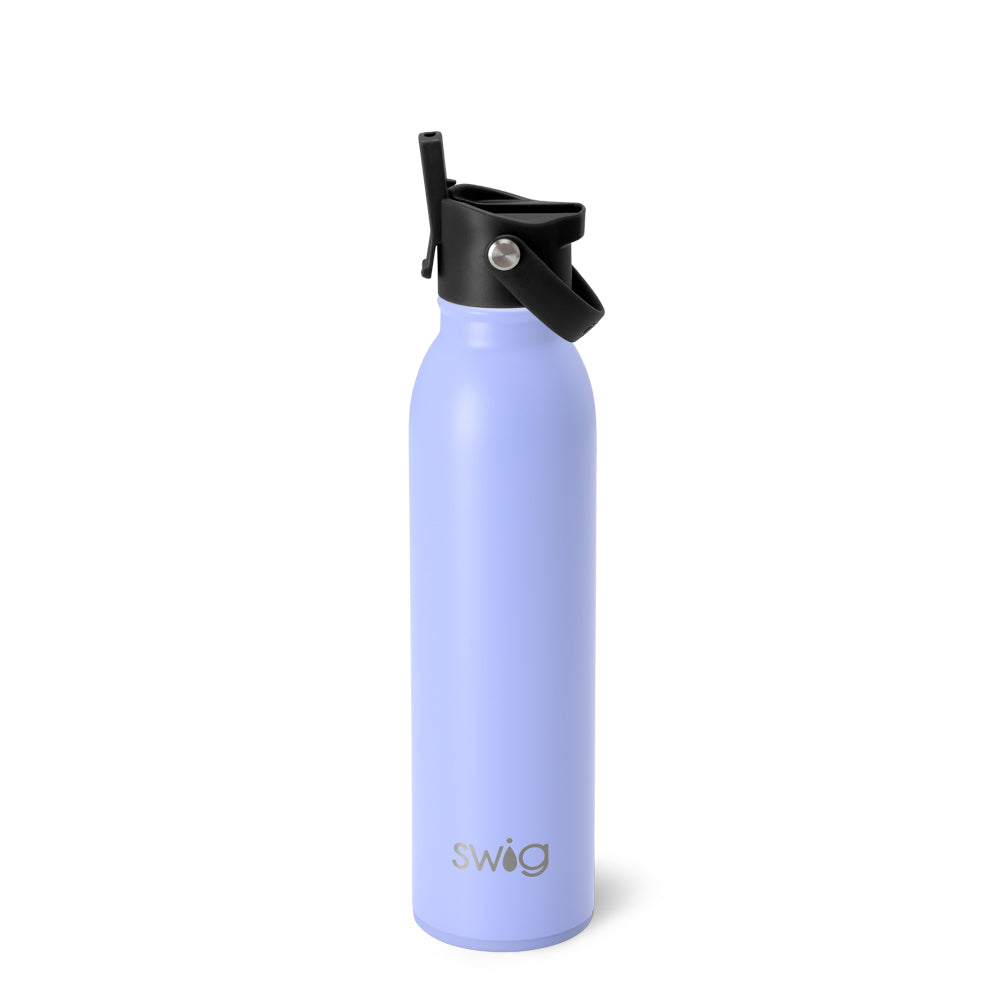 20oz Hydrangea Flip & Sip Water Bottle - Leakproof Stainless Steel Tumbler for Gym, Office & Outdoor Activities