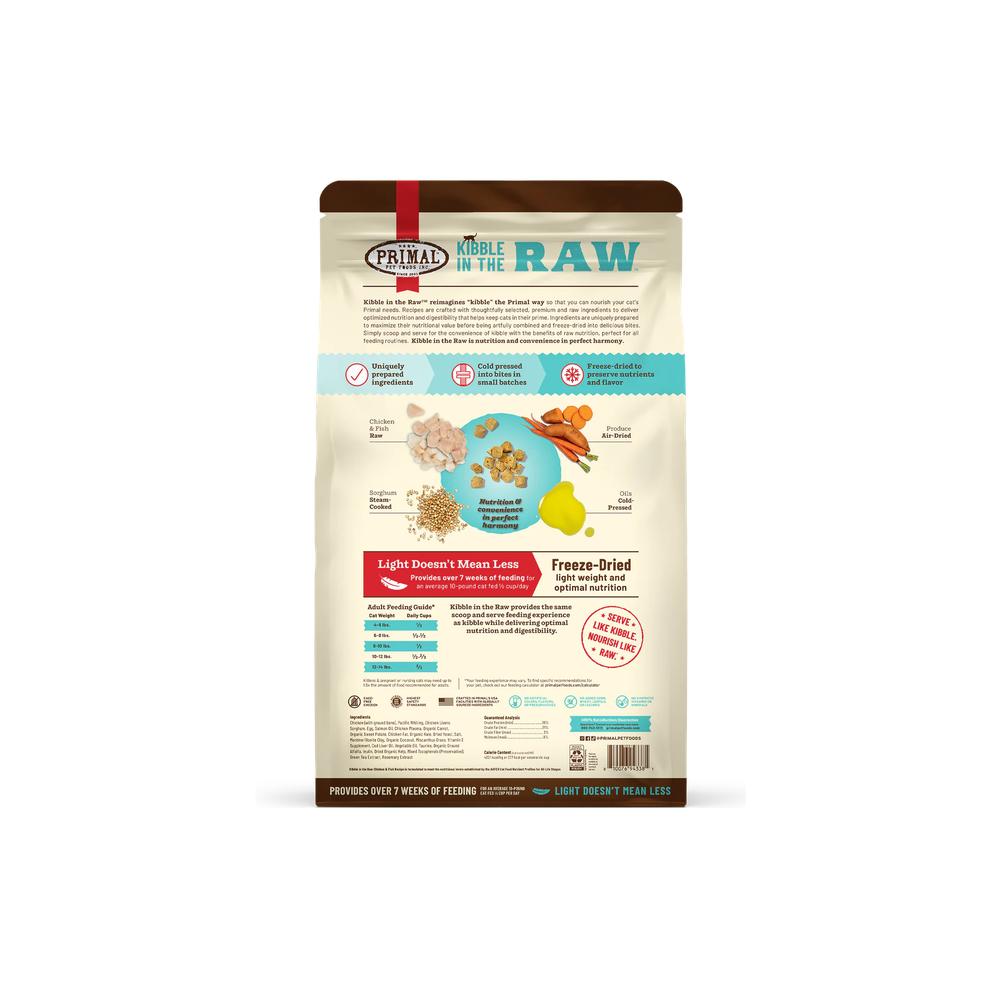 Kibble In The Raw Freeze Dried Chicken & Fish Cat Food - High Protein Grain-Free Cat Kibble for Indoor & Outdoor Cats | Perfect for Travel & Mealtime