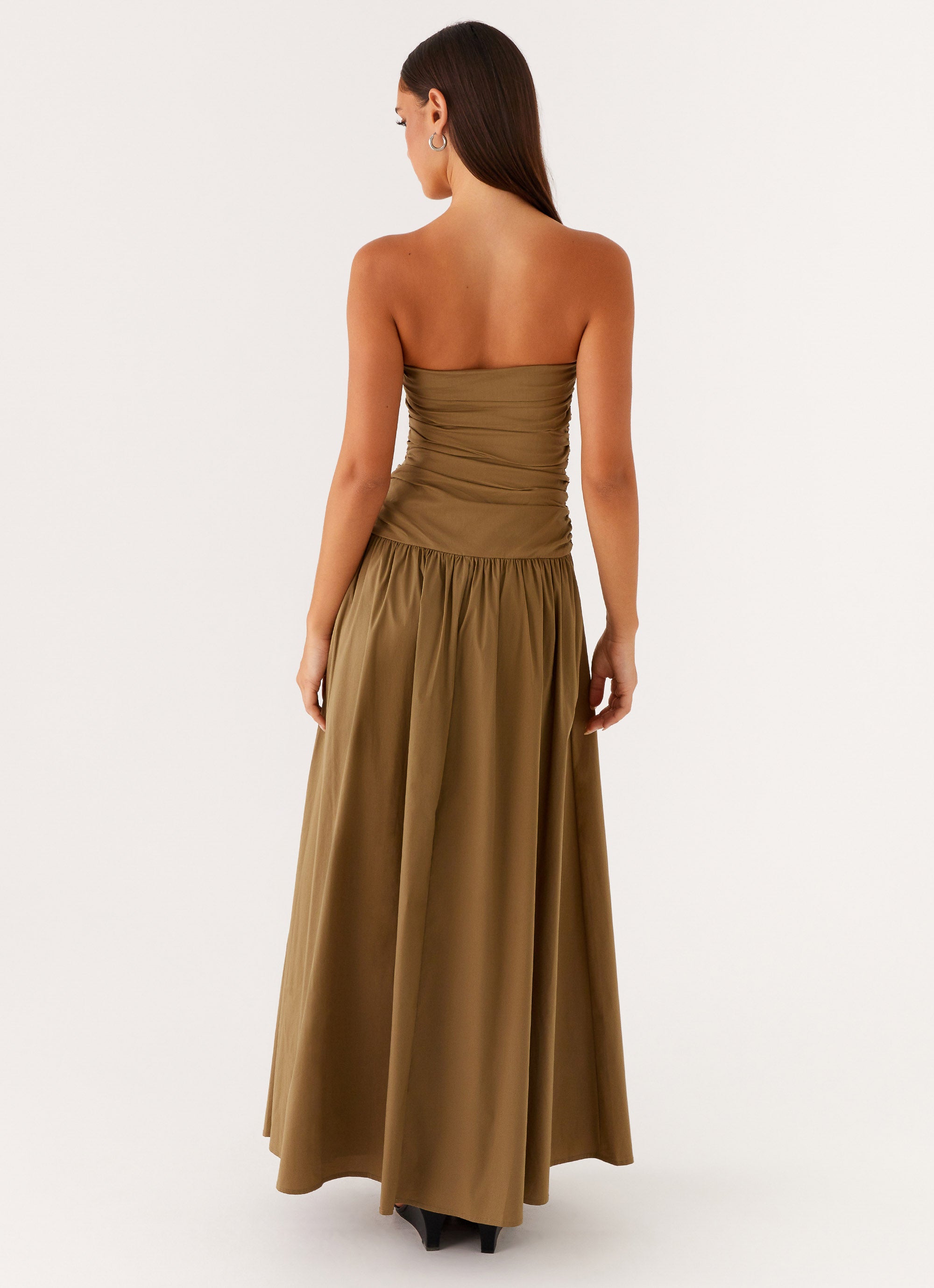Carmel Maxi Dress for Women - Flowy Boho Summer Dress in Khaki | Beach Wedding, Vacation, Casual Outfit