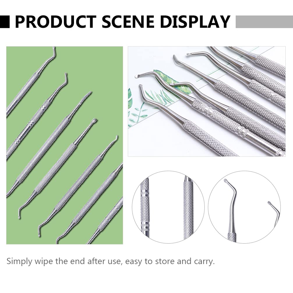 Professional Stainless Steel Cuticle Remover & Pusher Set - Manicure & Pedicure Tools with Curved Fine Tip for Nail Care - Perfect for Home Salon, DIY Nail Art & Professional Grooming
