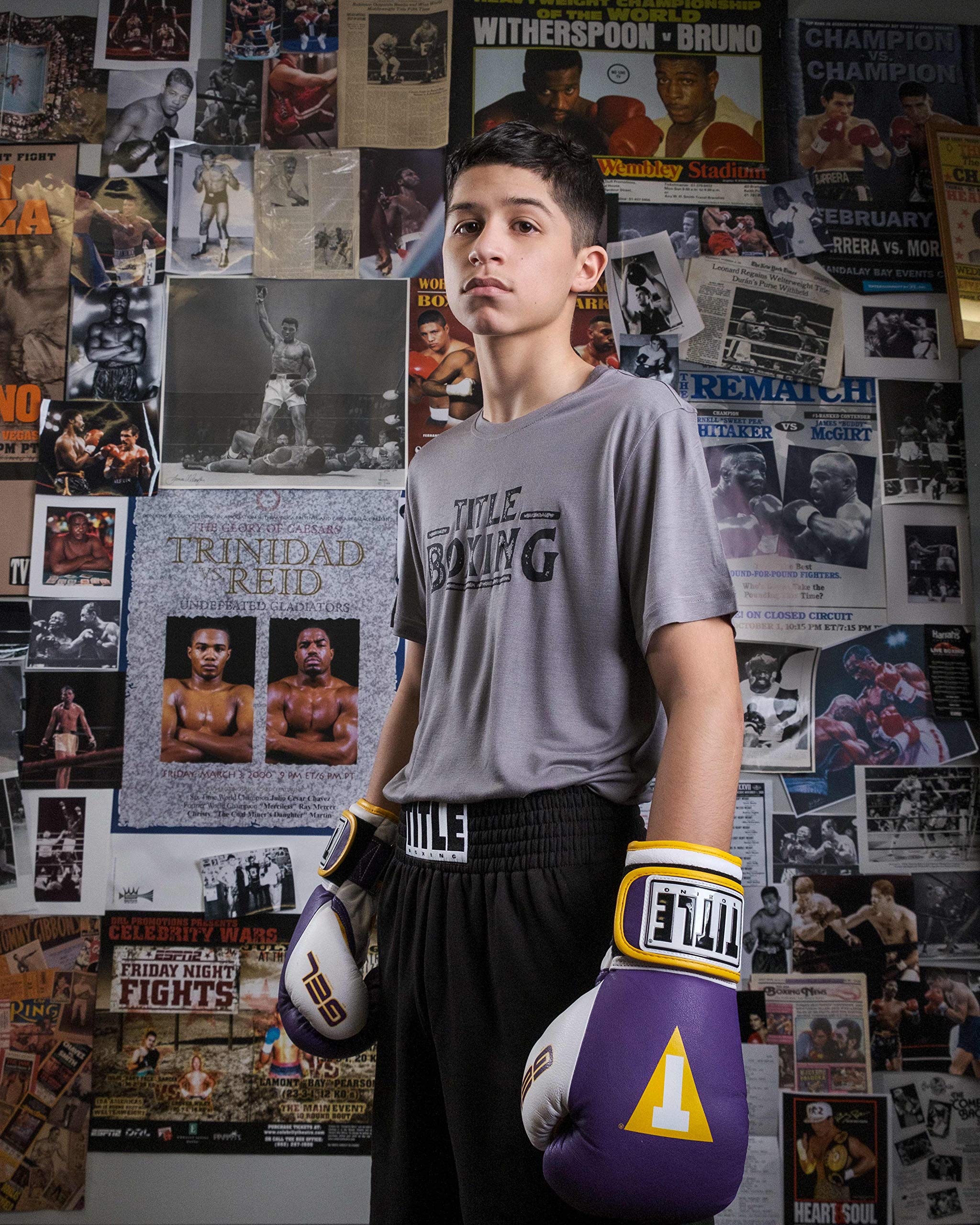 Title Boxing Gel World V2T Bag Gloves - Purple/White/Gold - X-Large Training Gloves for Punching Bags, Heavy Bag Workouts & Boxing Training