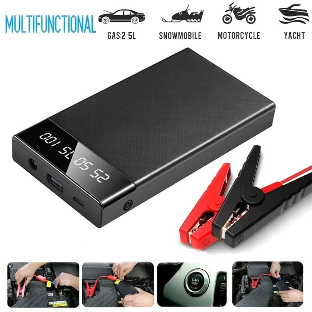 Portable Car Jump Starter with Built-in Flashlight - Emergency Battery Booster for Dead Car Battery - Perfect for Roadside Emergencies, Camping & Outdoor Adventures