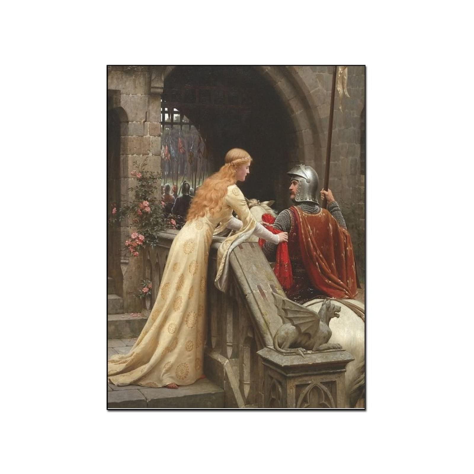 Abstract Art Canvas Print - Edmund Blair Leighton Painting Poster - Wall Art Picture for Home Decor - 20x26inch (51x66cm) - Perfect for Bedroom, Living Room & Office Wall Decor