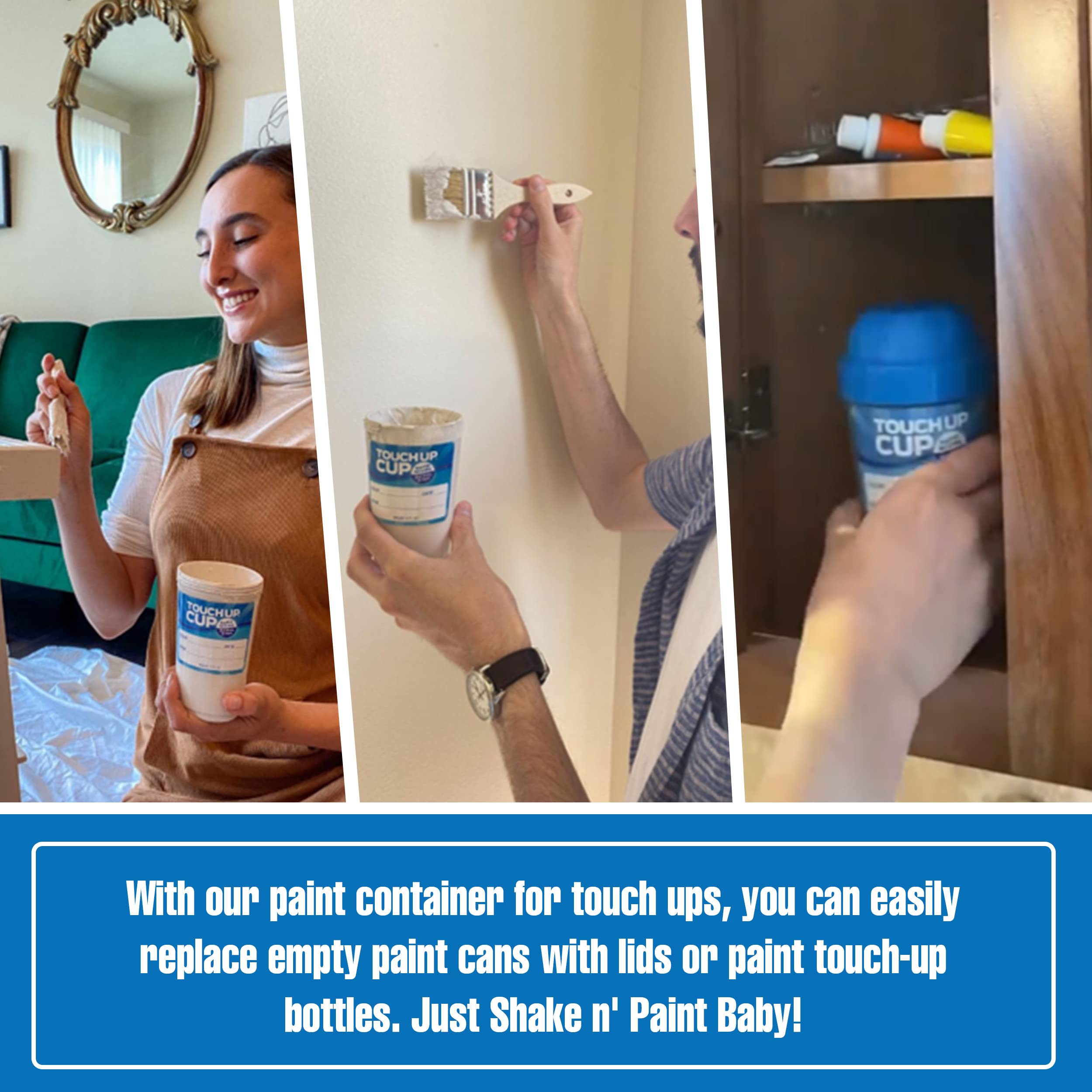 13 oz Empty Plastic Paint Storage Containers with Lids - Pack of 9 for Leftover Paint & Touch Ups | As Seen on Shark Tank | Perfect for DIY Projects, Home Renovations & Small Paint Jobs