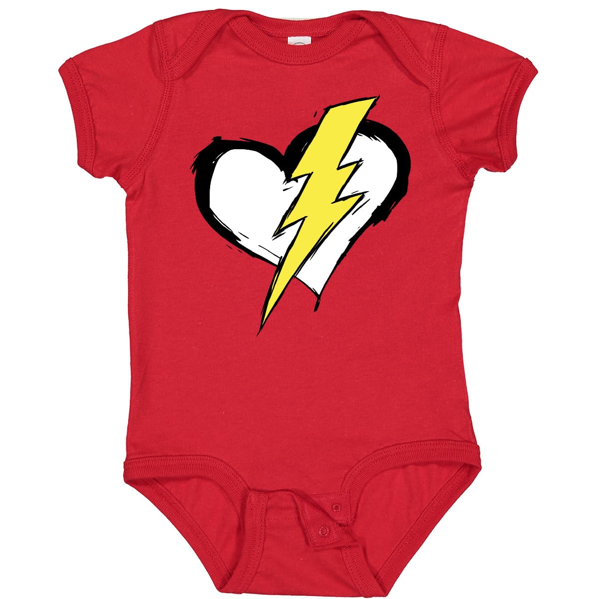 Inktastic Lightning Bolt Heart Baby Bodysuit - Soft Cotton Infant Onesie for Boys & Girls - Perfect for Everyday Wear, Photo Shoots & Gifts