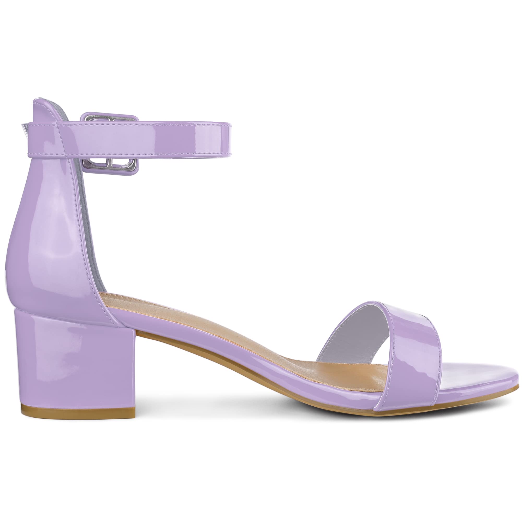 Allegra K Women's Block Low Heel Ankle Strap Sandals - Comfortable Summer Dress Shoes for Casual Outings, Weddings & Beach Vacations