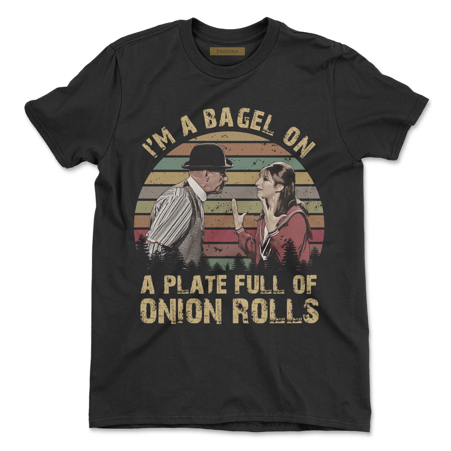 Vintage I'm A Bagel On A Plate Full of Onion Rolls Funny Food T-Shirt - Perfect for Breakfast Lovers & Humor Apparel Gifts