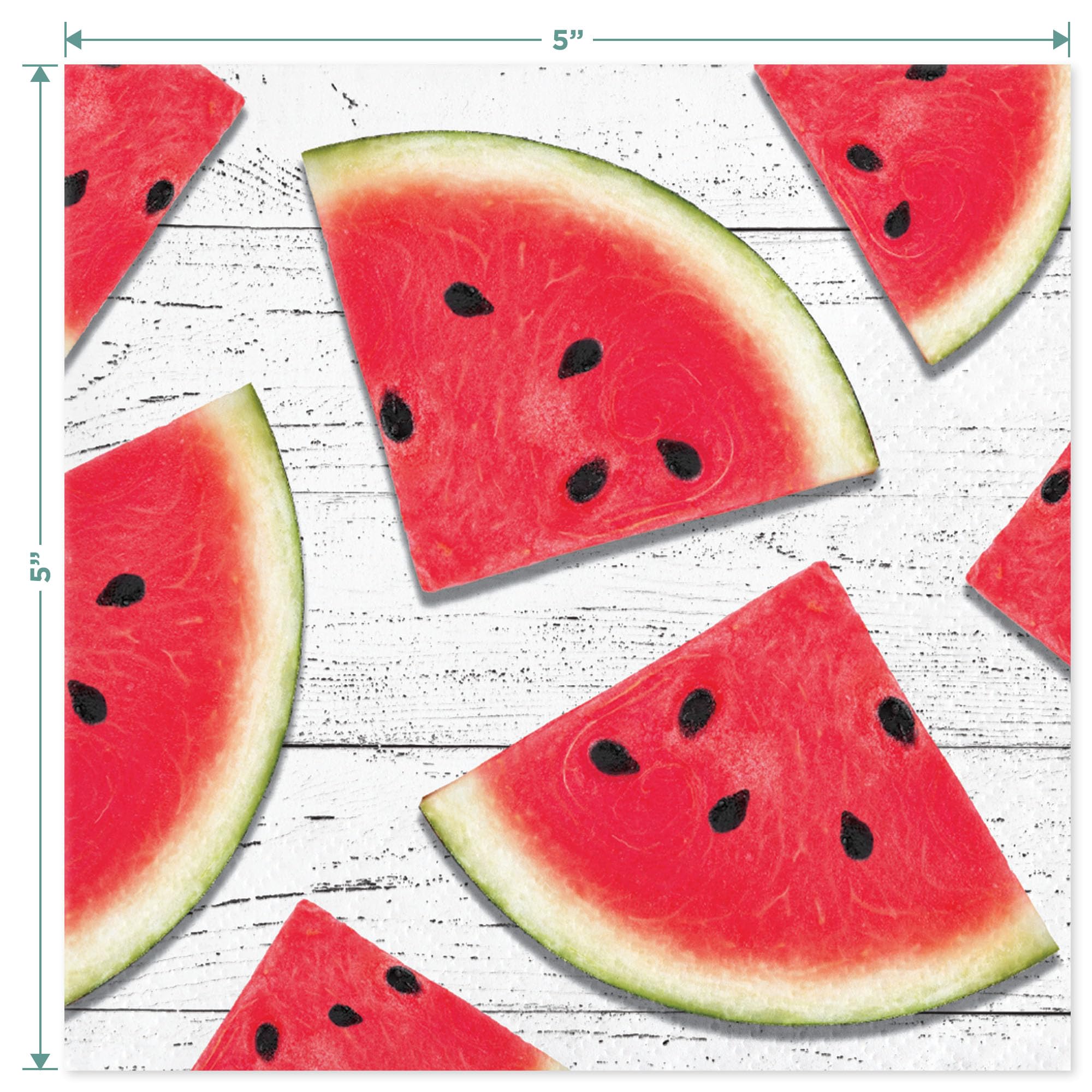 Watermelon Themed Party Supplies - 16 Pack Summer Red Melon Slice Paper Plates, Beverage Napkins & Forks Set - Perfect for BBQs, Picnics, Birthday Parties and Summer Celebrations